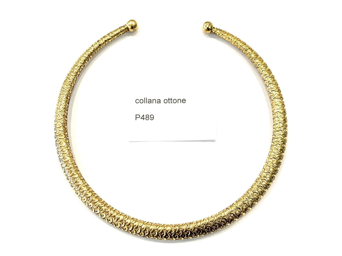 COLLANA GIROCOLLO SEMIRIGIDA OTTONE - DIVERSE VARIANTI
