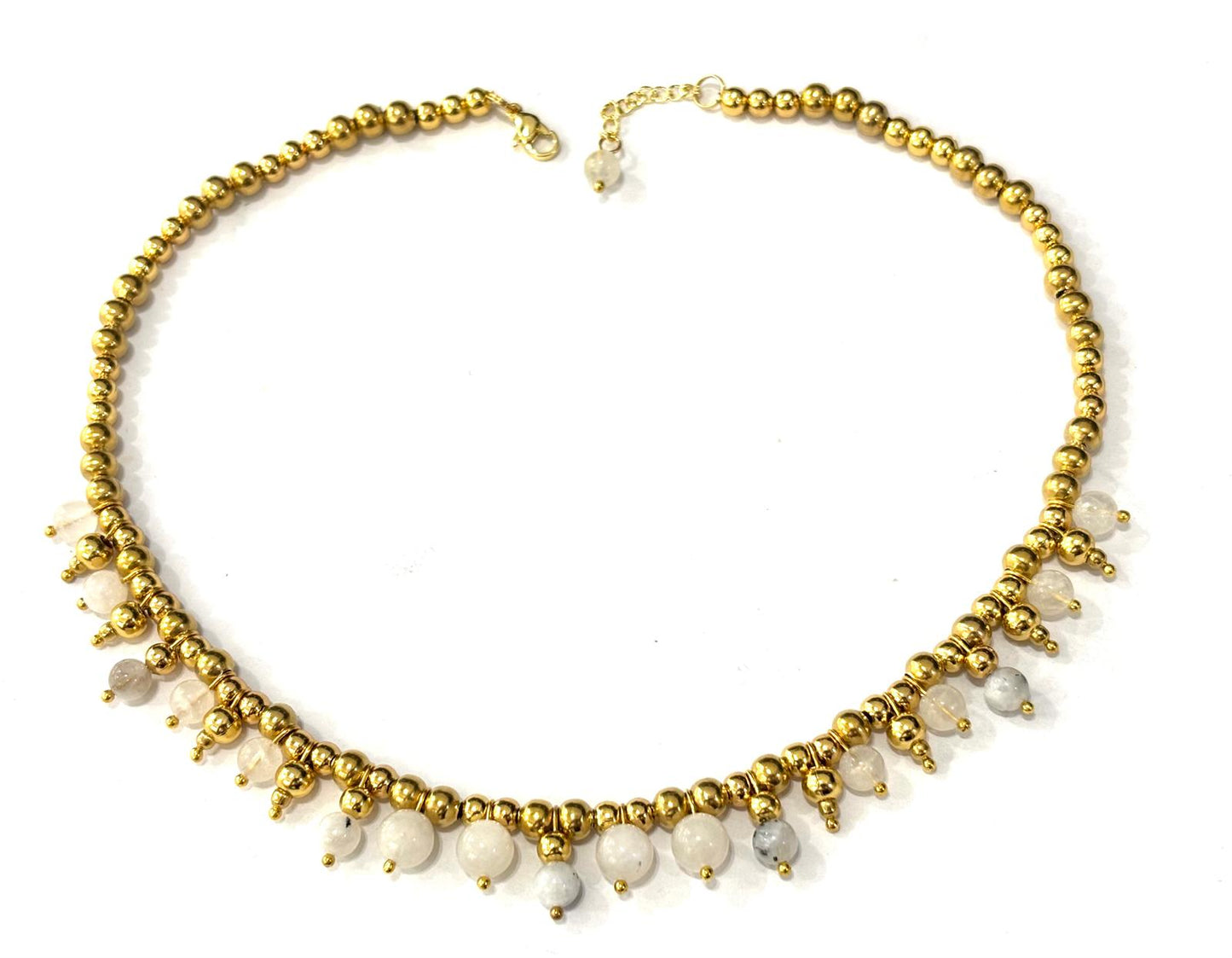 COLLANA BUBBLES ACCIAIO - PIETRA DI LUNA