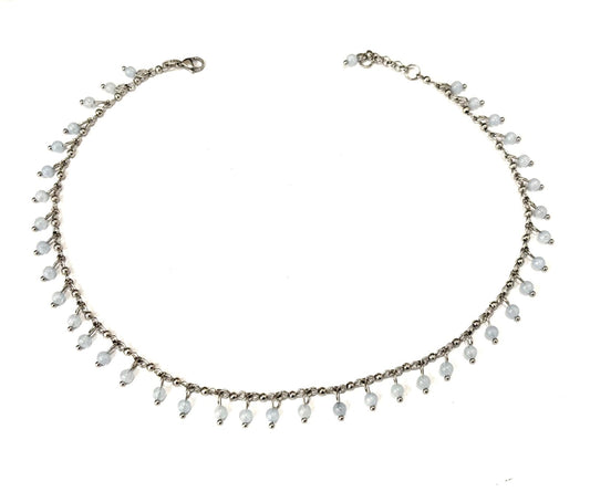 COLLANA WATERFALL ACCIAIO - ACQUAMARINA