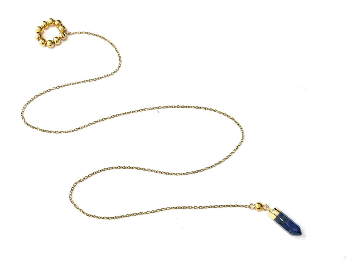 COLLANA PRISMA - ACCIAIO DORATO - PIETRE NATURALI