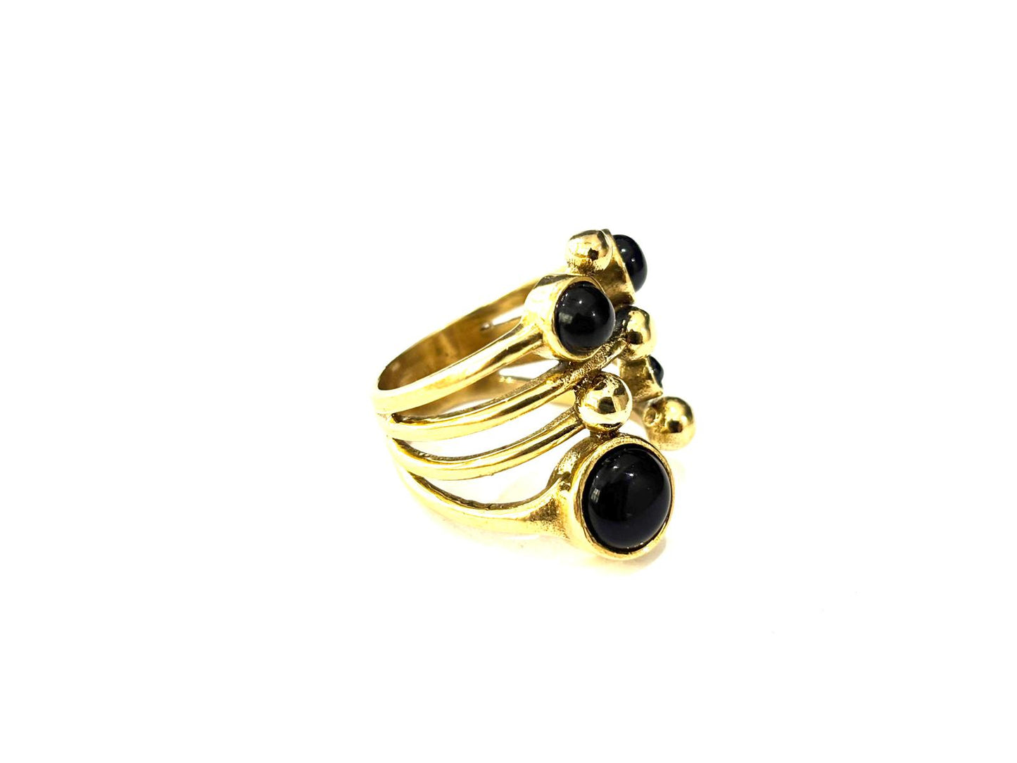 ANELLO OTTONE AVVOLGENTE - ONICE