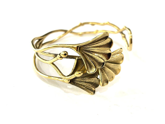 BRACCIALE RIGIDO OTTONE - ELEMENTI FOGLIARI