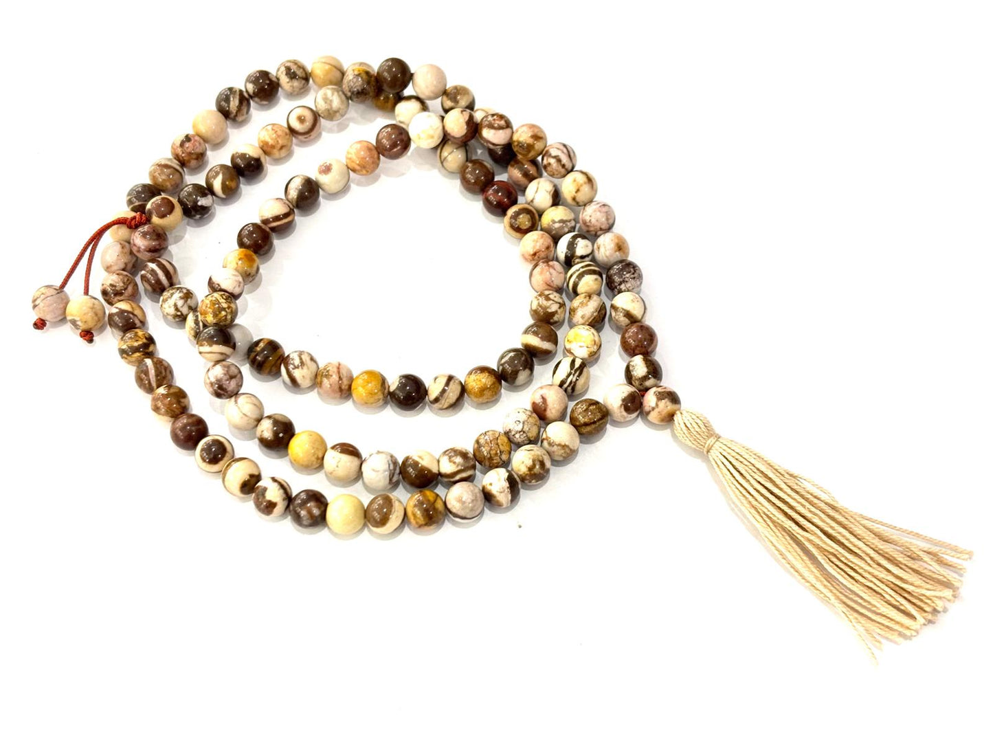 COLLANA MALA NAPPINA - DIASPRO ZEBRATO 8MM