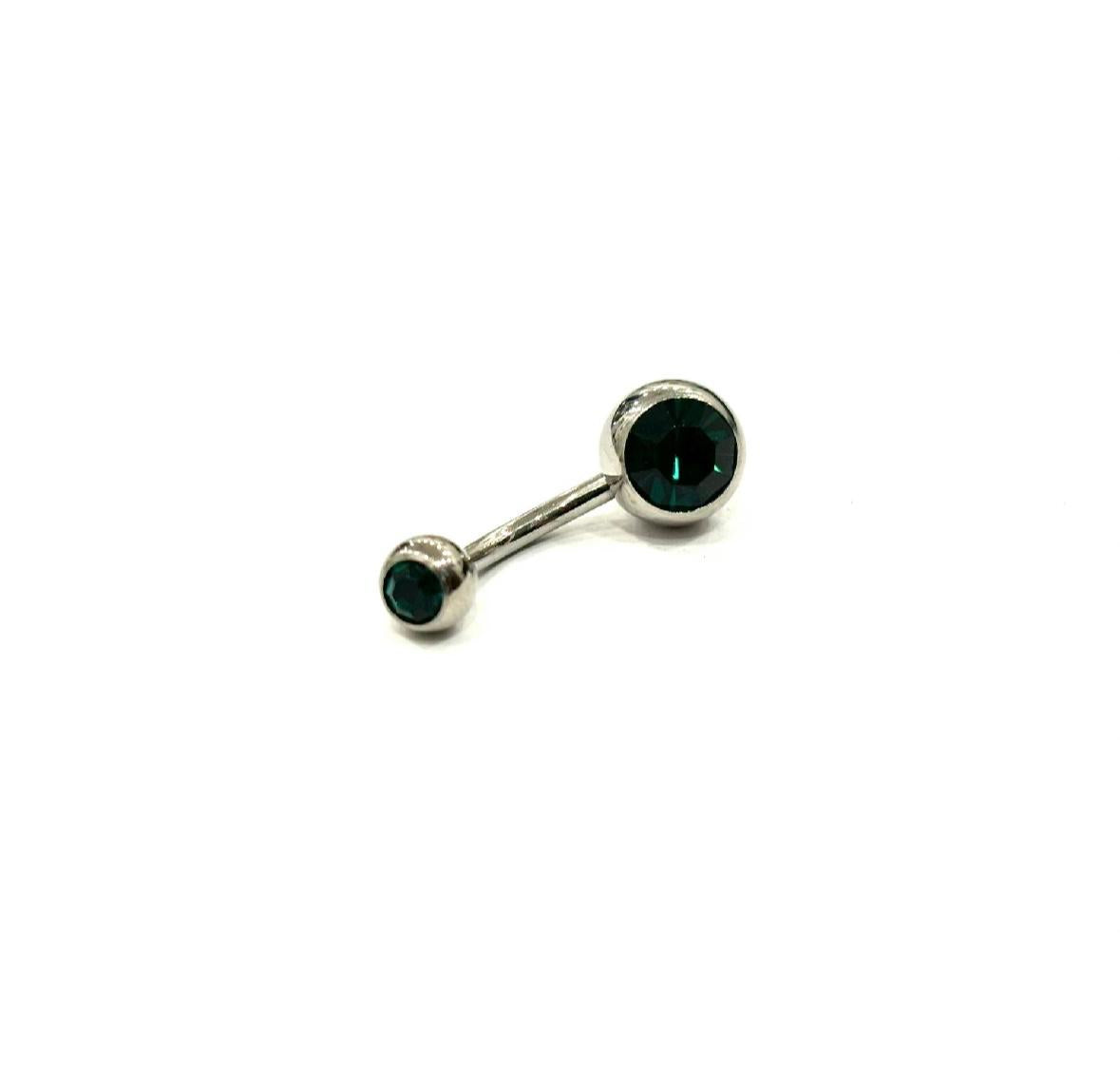 PIERCING OMBELICO DOPPIO STRASS ACCIAIO - BOREALE
