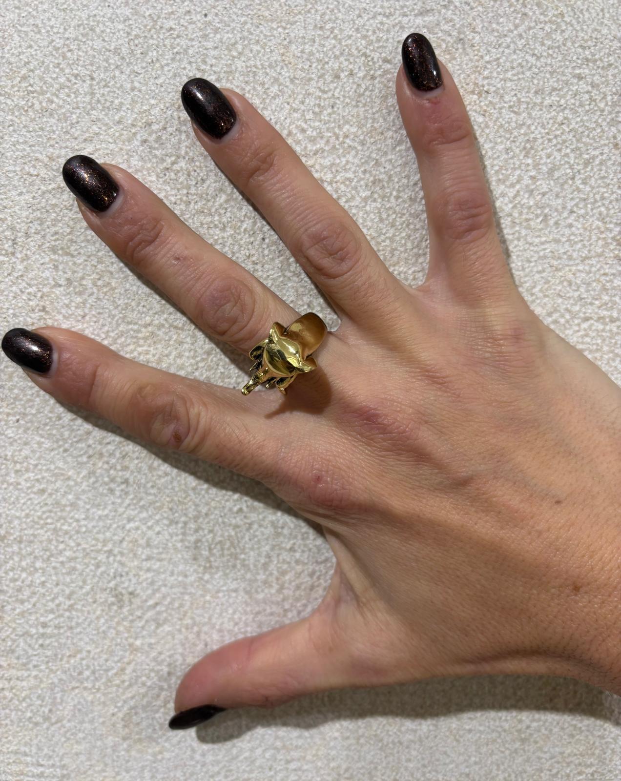 ANELLO OTTONE - TESTA ELEFANTE