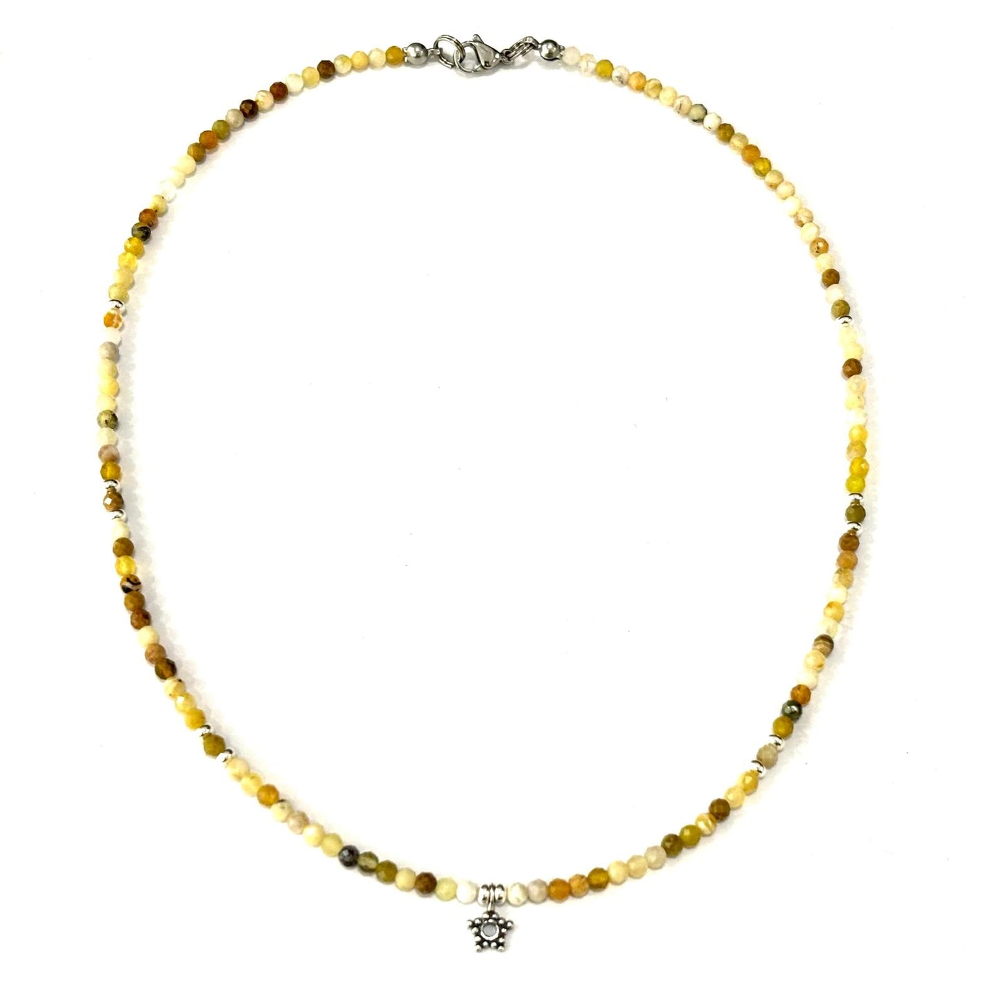 COLLANA GIROCOLLO OPALE GIALLO - STELLA ARGENTO 925