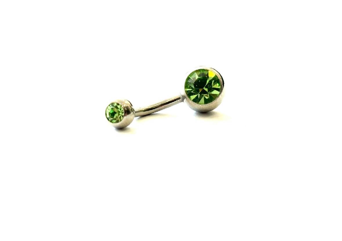 PIERCING OMBELICO DOPPIO STRASS ACCIAIO - BOREALE
