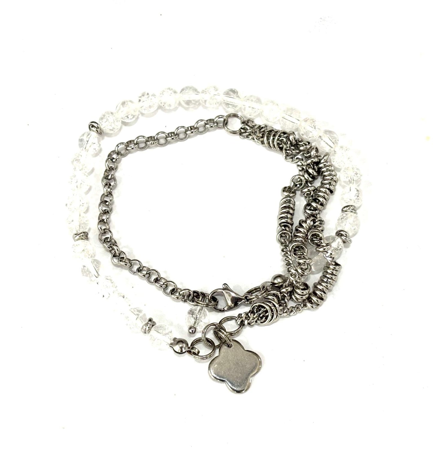 BRACCIALE DOPPIO GIRO SUTONCHEN - PIETRE NATURALI 6MM - ACCIAIO
