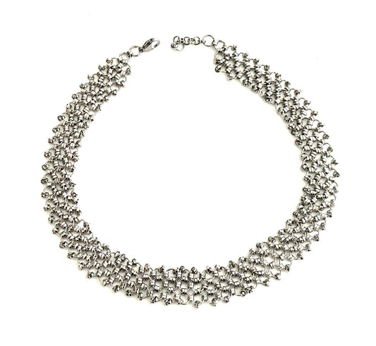 COLLANA CHOKER IN COTTA DI MAGLIA ACCIAIO