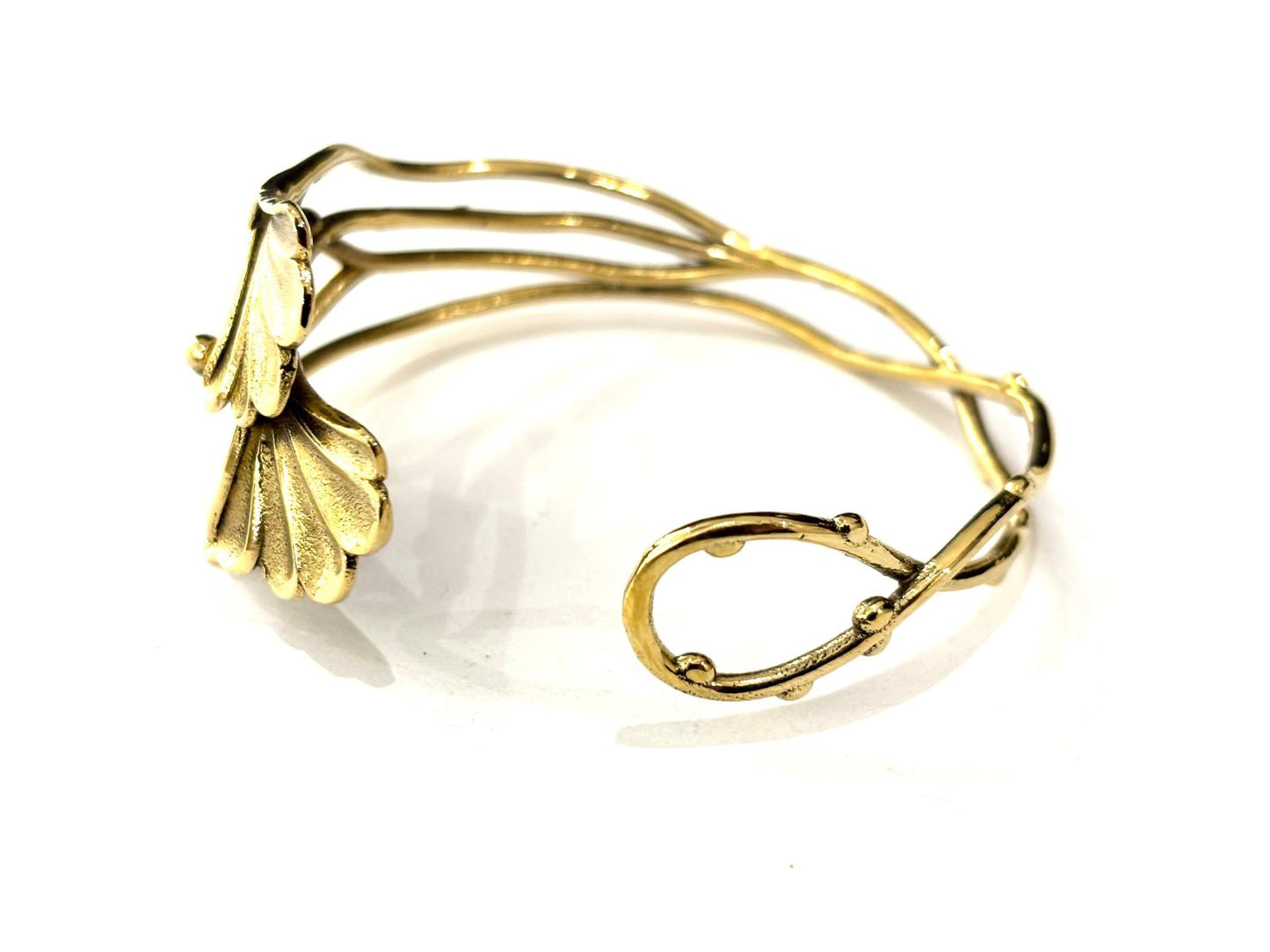 BRACCIALE RIGIDO OTTONE - ELEMENTI FOGLIARI