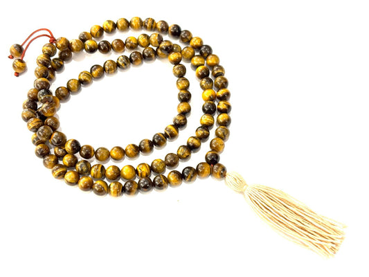 COLLANA MALA NAPPINA - OCCHIO DI TIGRE 8mm