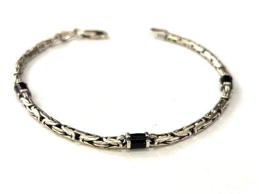 BRACCIALE SNAKE- ONICE SFACCETTATO - ARGENTO 925
