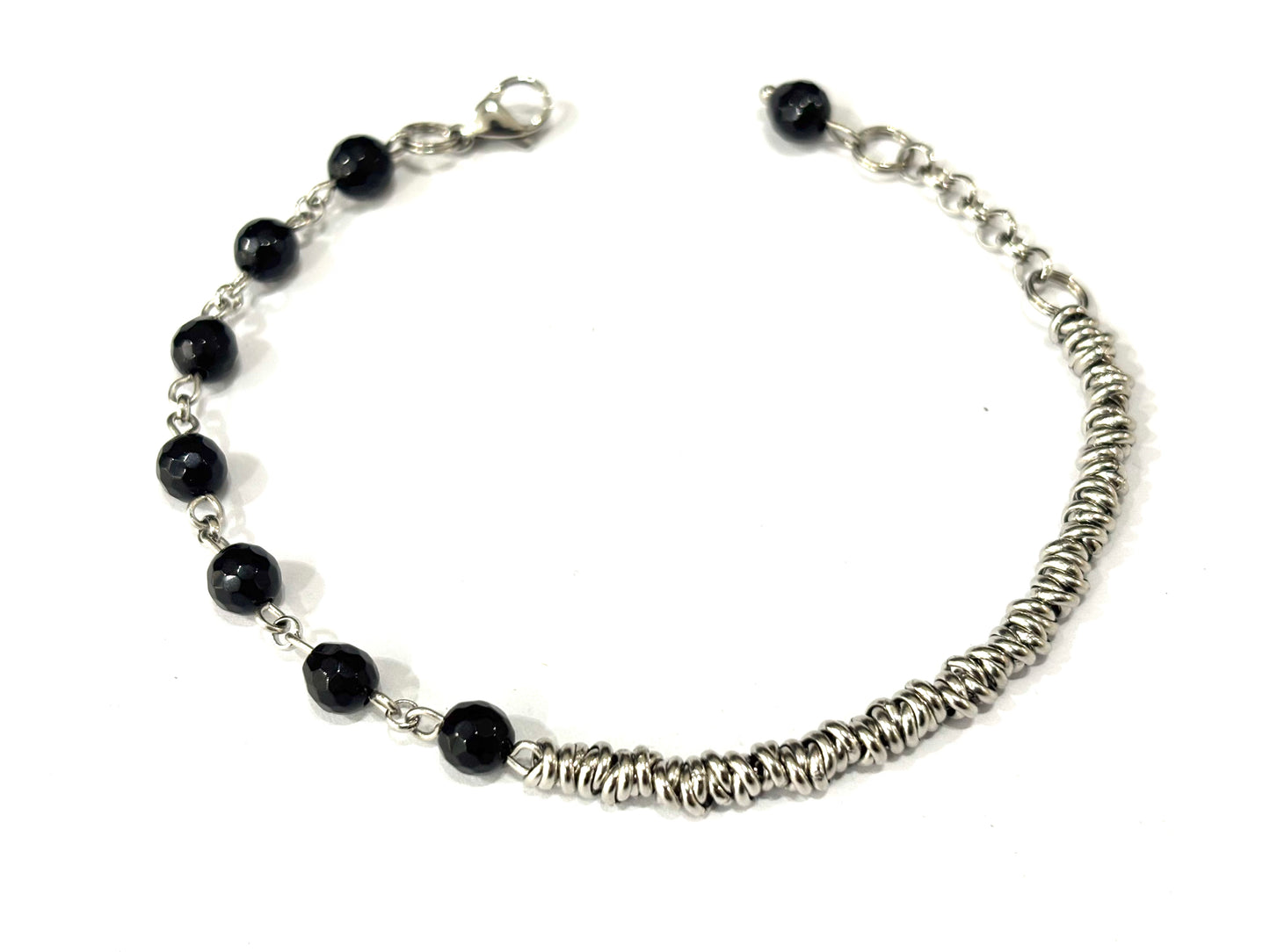 BRACCIALE STEEL&STONE ACCIAIO - PIETRE NATURALI 6mm