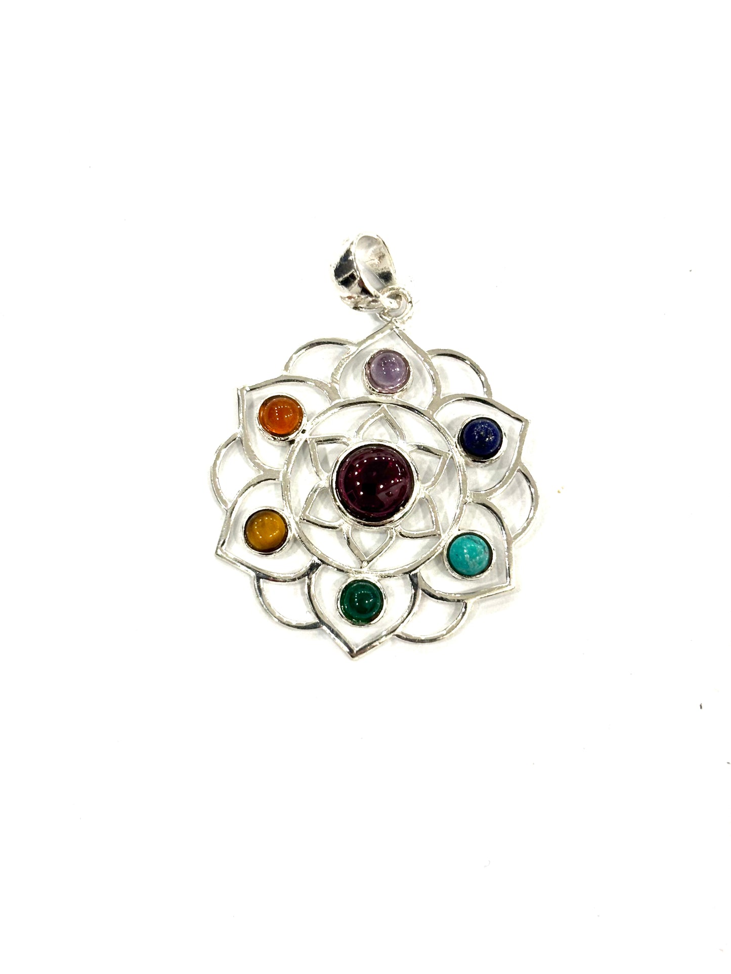 CIONDOLO MANDALA CHAKRA LOTUS - ARGENTO 925