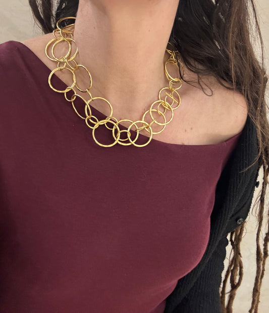 COLLANA OTTONE - ANELLI MAXI TONDI