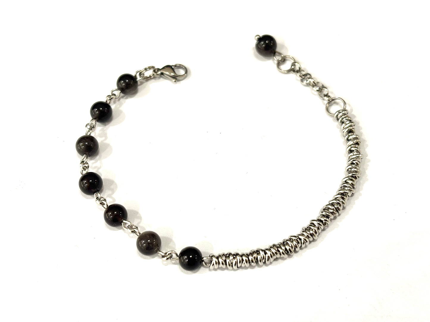 BRACCIALE STEEL&STONE ACCIAIO - PIETRE NATURALI 6mm