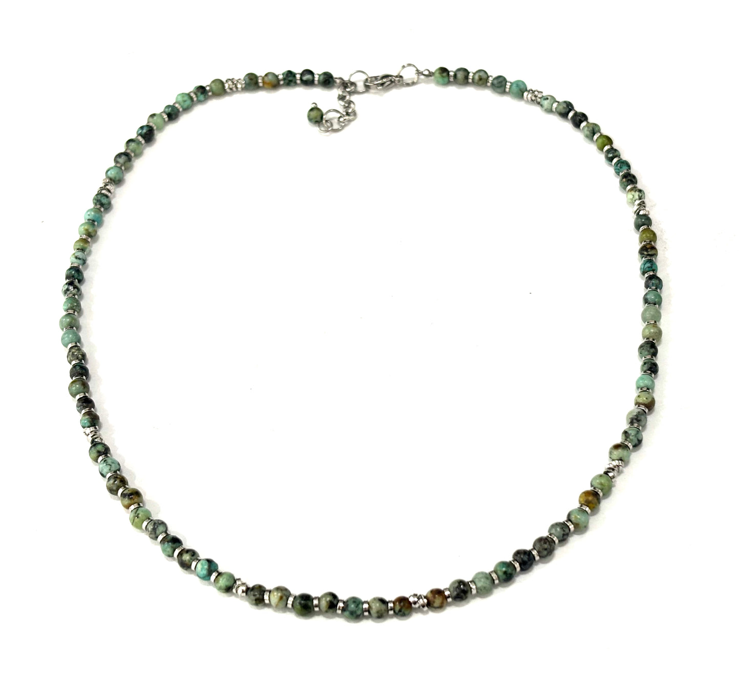 COLLANA GIROCOLLO ACCIAIO E PIETRE NATURALI 4MM