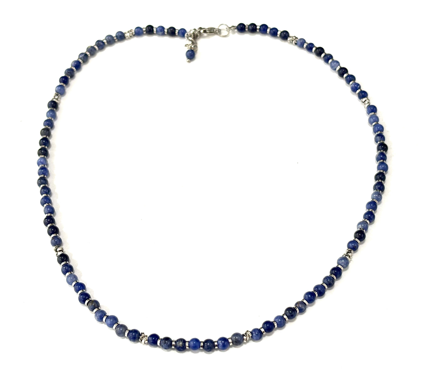 COLLANA GIROCOLLO ACCIAIO E PIETRE NATURALI 4MM