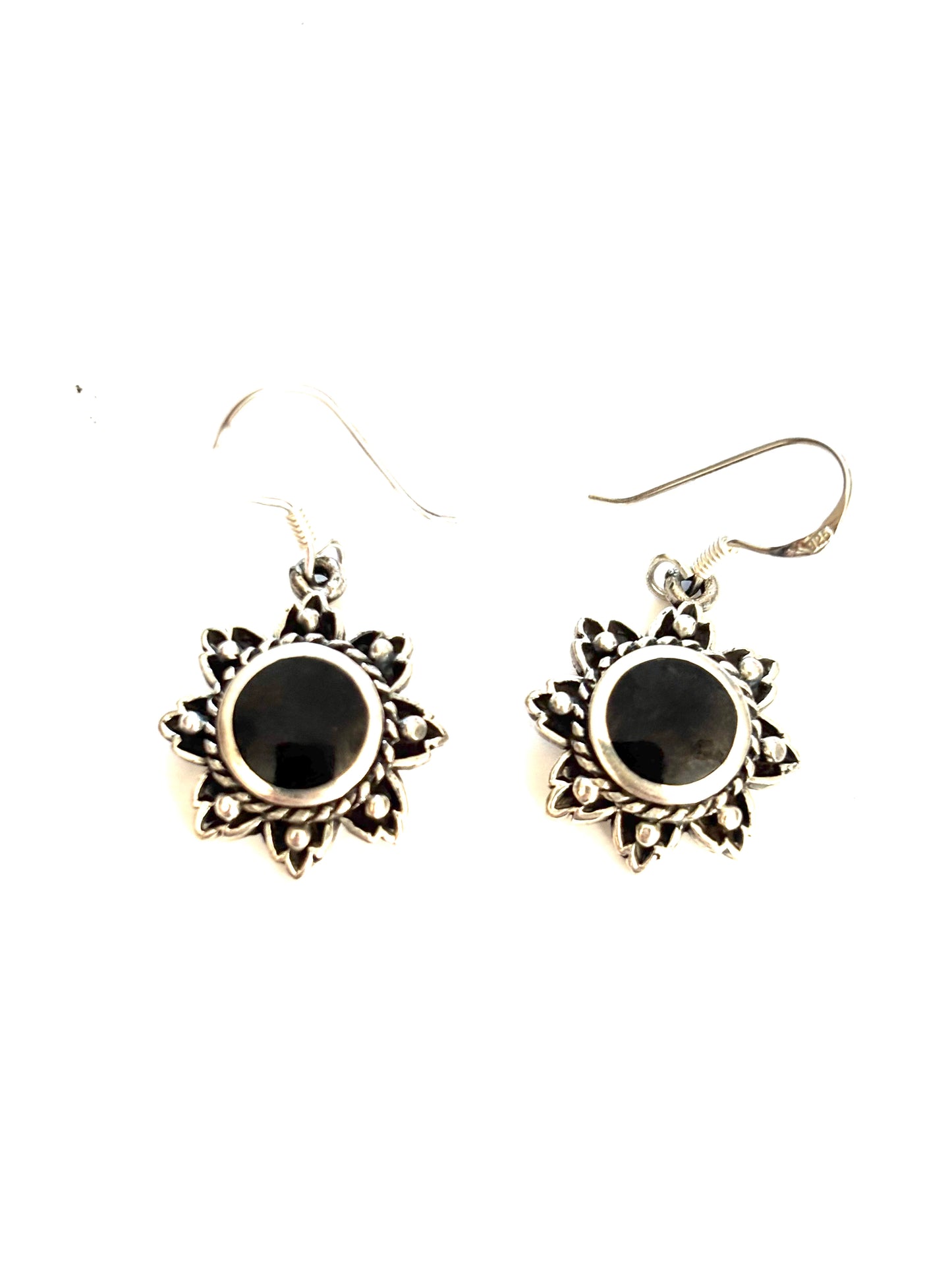 ORECCHINI PENDENTI FIORE CON ONICE - ARGENTO 925