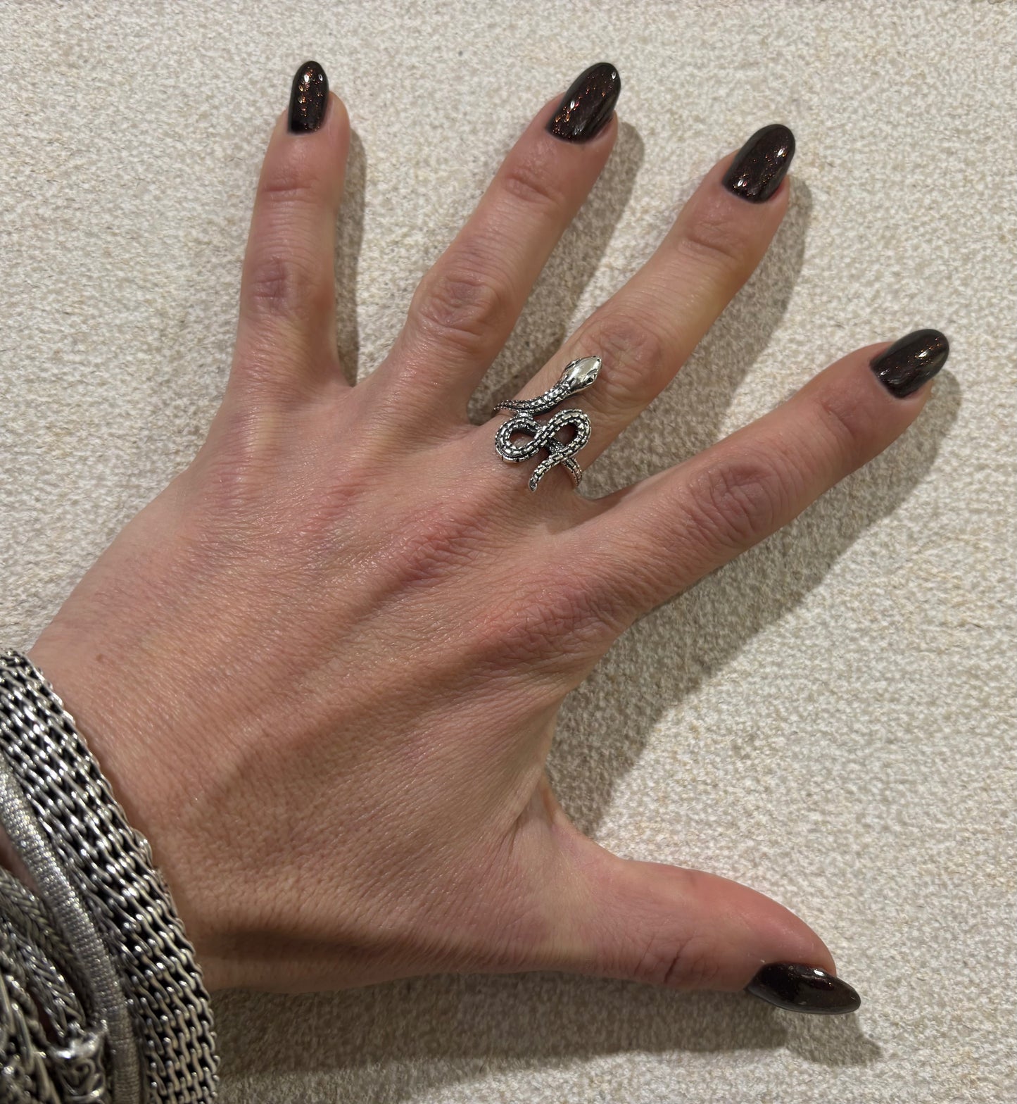ANELLO SERPENTE TEXTURE SQUAME - ARGENTO 925