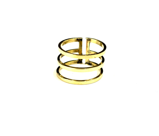 ANELLO OTTONE - FASCIO E TRE FEDINE