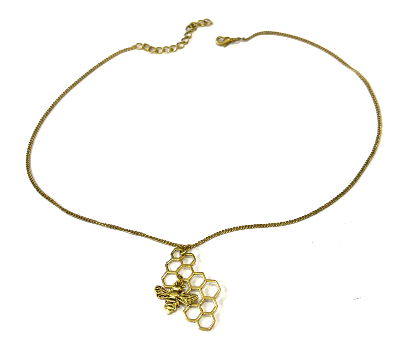 COLLANA OTTONE - CIONDOLO NIDO D’APE CON APE