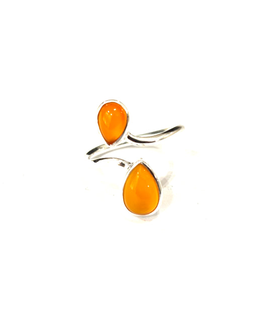 ANELLO CORNIOLA - GOCCE - ARGENTO 925