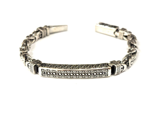 BRACCIALE SNAKE BIZANTINA - PIASTRA CENTRALE - ARGENTO 925
