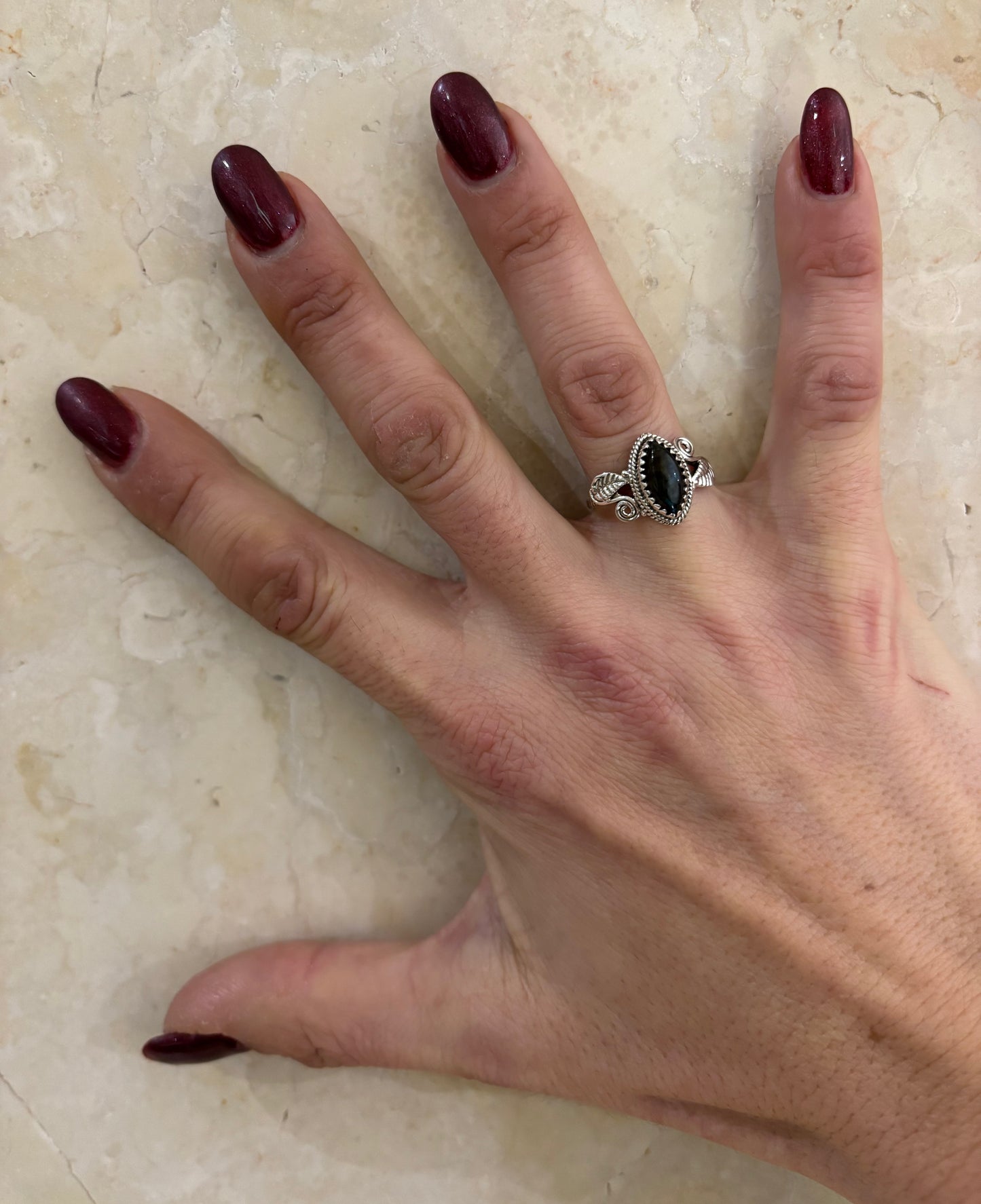 ANELLO LABRADORITE OVALE - ARGENTO 925