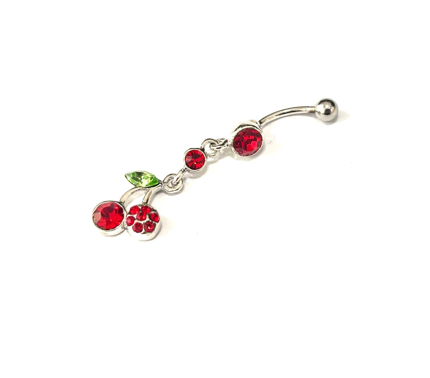 PIERCING OMBELICO CILIEGIE - ACCIAIO 316L