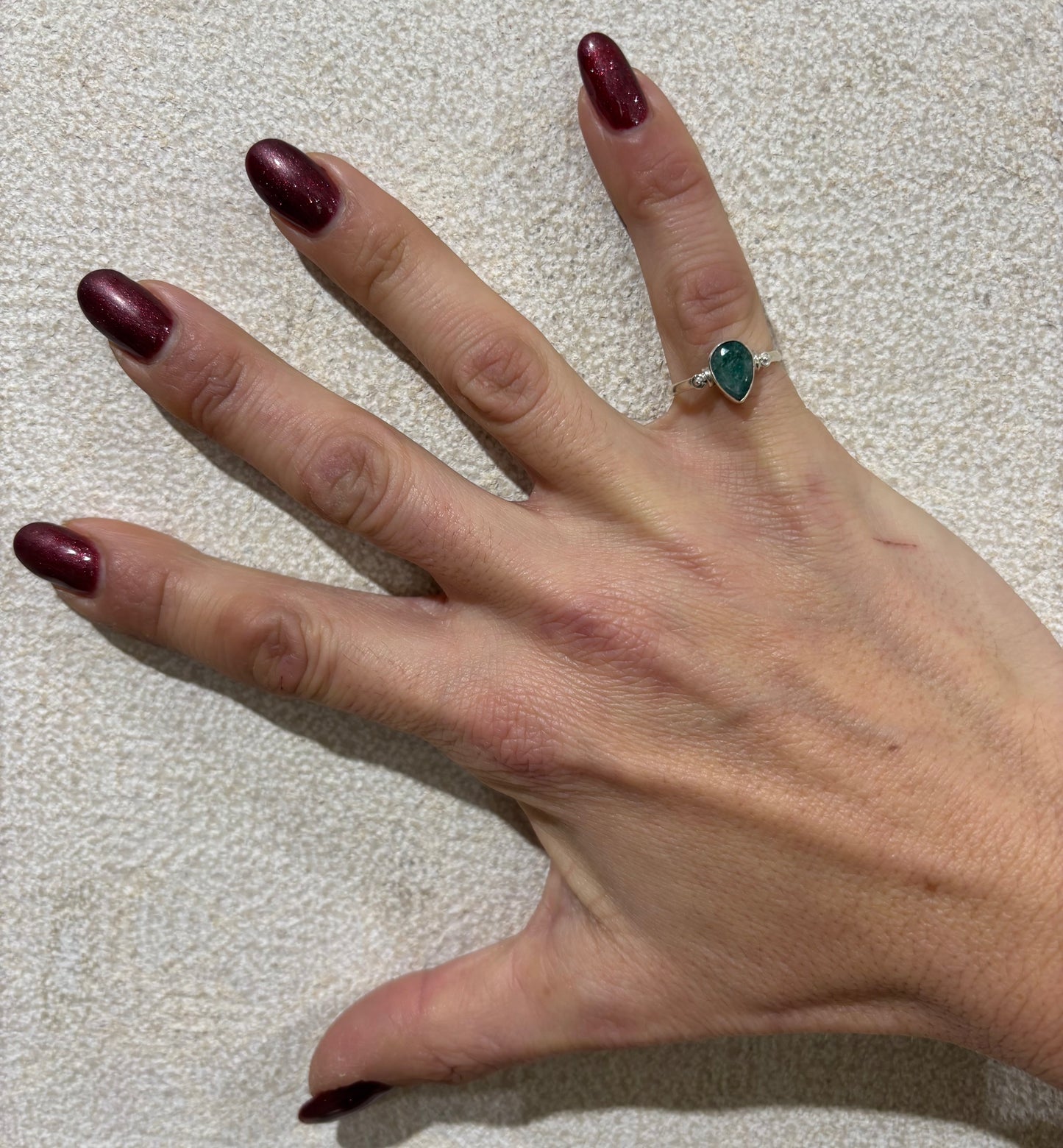 ANELLO GIADA SFACCETTATO GOCCIA - ARGENTO 925