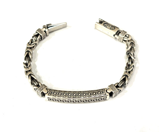 BRACCIALE SNAKE BIZANTINA - PIASTRA CENTRALE - ARGENTO 925