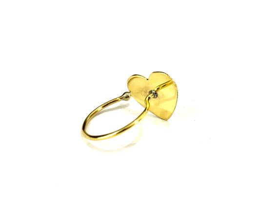 ANELLO OTTONE - CUORE SATINATO