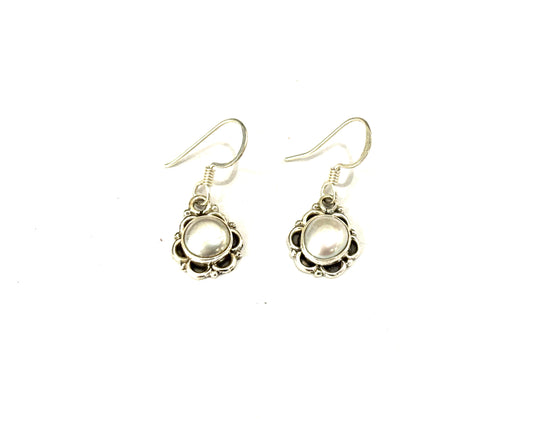 ORECCHINI PENDENTI FIORE PERLA DI FIUME - ARGENTO 925