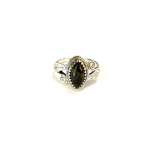 ANELLO LABRADORITE OVALE - ARGENTO 925