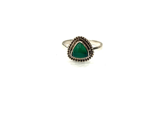 ANELLO GIADA TRIANGOLARE - ARGENTO 925