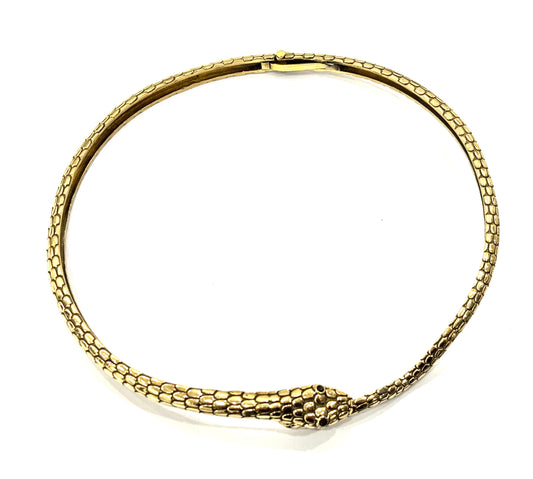 COLLANA GIROCOLLO RIGIDO OTTONE - SERPENTE