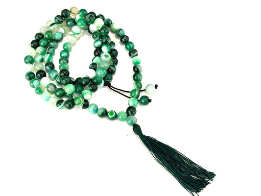 MALA TIBETANO - AGATA STRIATA 8mm