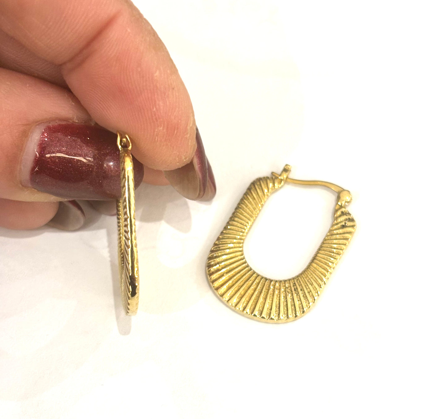 ORECCHINI OTTONE - GEOMETRICO - RAGGIERA