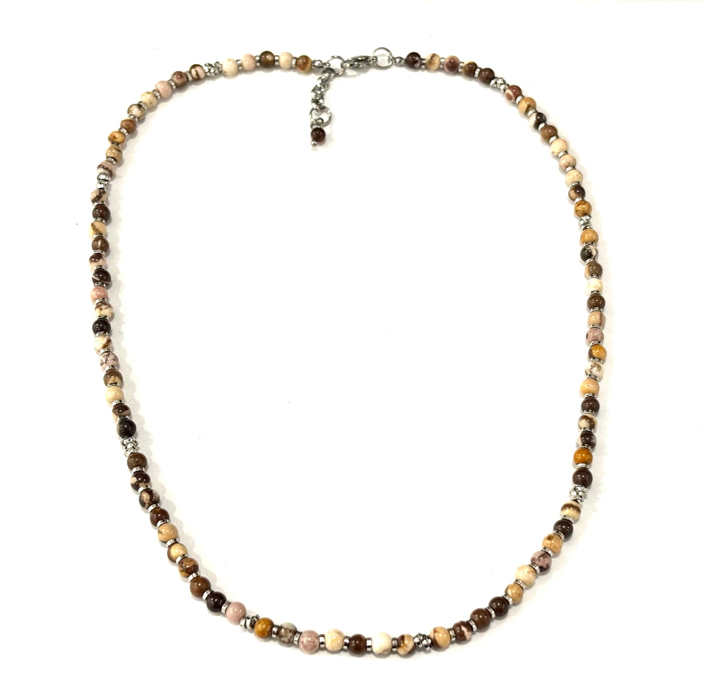 COLLANA RITMO ACCIAIO E PIETRE NATURALI 4MM