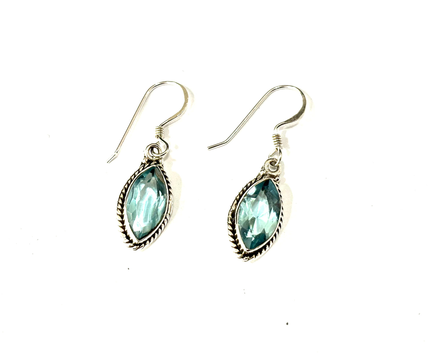 ORECCHINI PENDENTI QUARZO BLU - ARGENTO 925