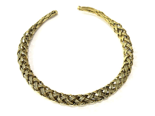 COLLANA GIROCOLLO INTRECCIATO SEMIRIGIDO OTTONE