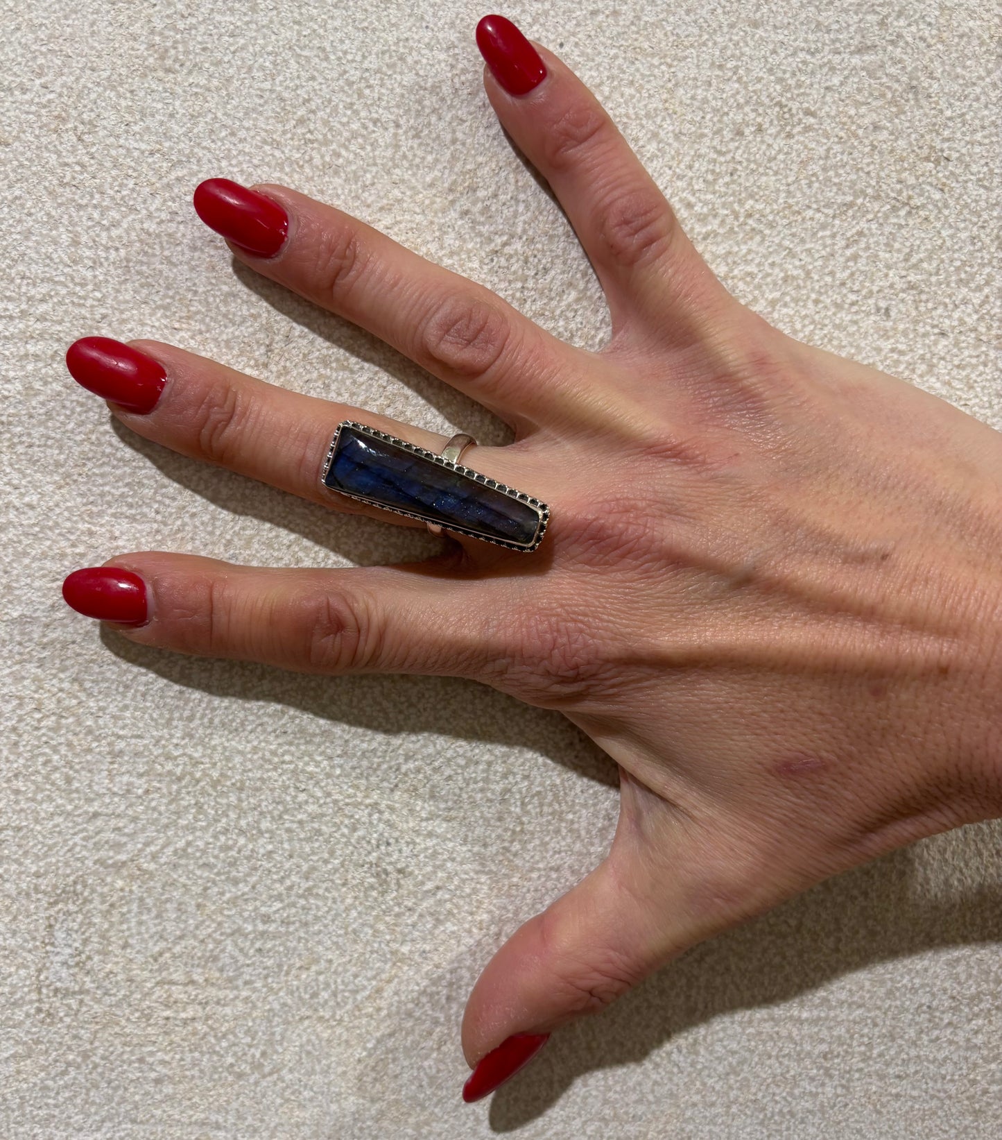 ANELLO LABRADORITE - ARGENTO 925