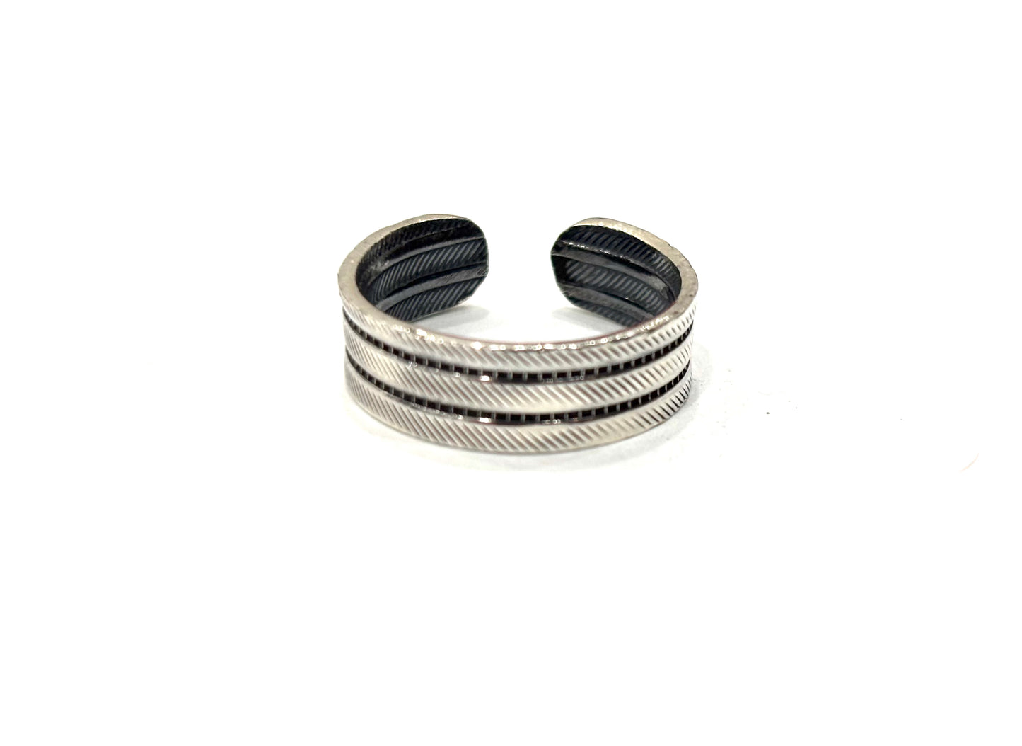 ANELLO FASCIA RIGATA - ARGENTO 925