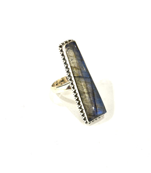 ANELLO LABRADORITE - ARGENTO 925