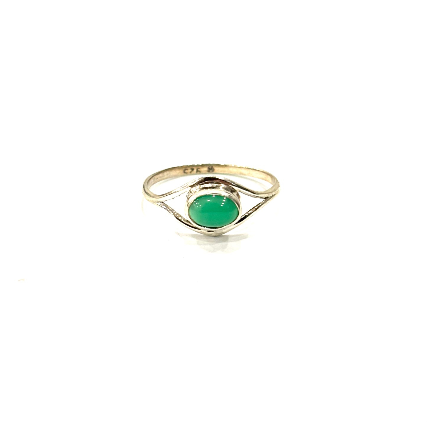 ANELLO AGATA VERDE OVALE - ARGENTO 925