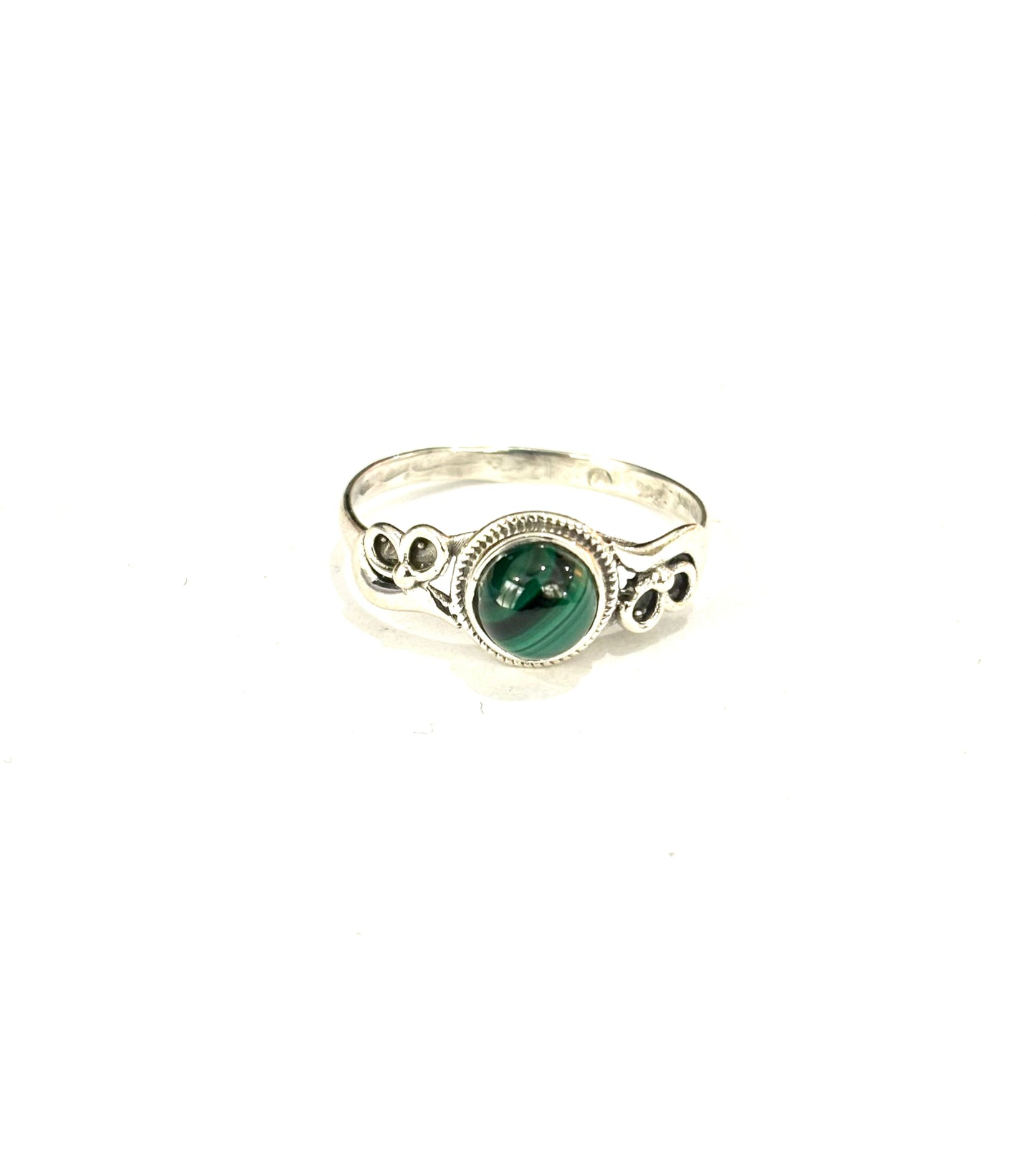 ANELLO MALACHITE TONDO - ARGENTO 925