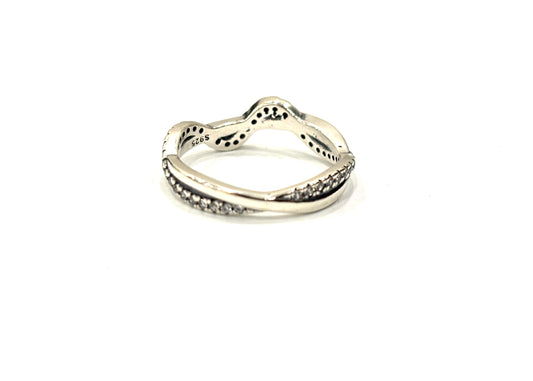 ANELLO ONDULATO SCINTILLANTE - ARGENTO 925 - ZIRCONI