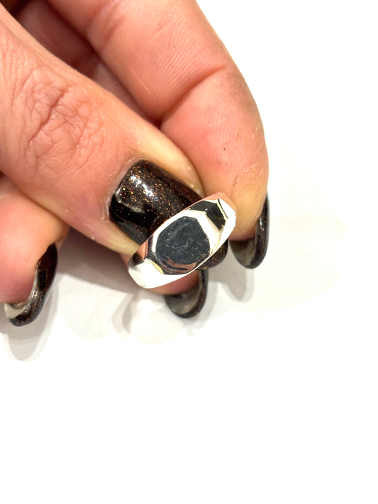 ANELLO OTTAGONALE LISCIO - ARGENTO 925