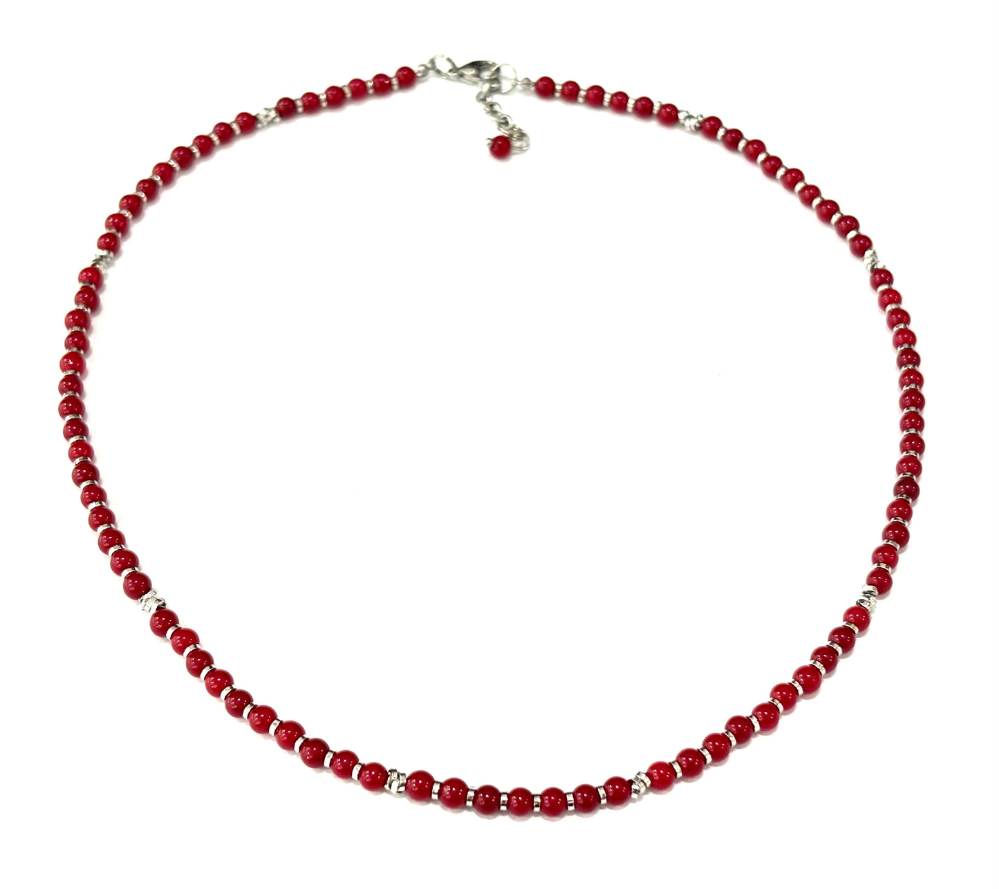 COLLANA GIROCOLLO ACCIAIO E PIETRE NATURALI 4MM